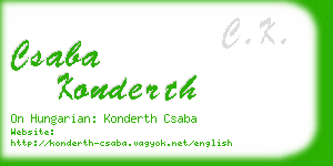 csaba konderth business card